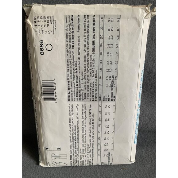 Ultra EZ By Vogue Womens Dress Pattern 8668 Size 20-24 uncut - Picture 2 of 2